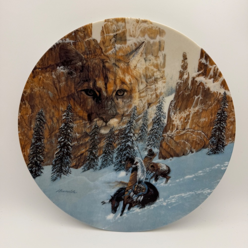 W.S. George‎ Canyon of the Cat Plate Julie Kramer Cole Western Lodge Decor USA